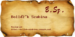 Bollók Szabina névjegykártya